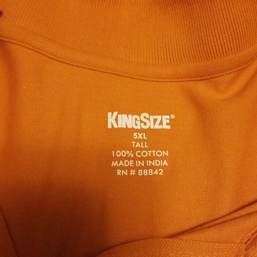 King size 5xlt orange polo gently used